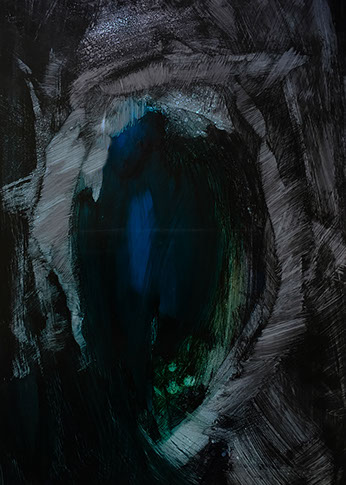 "Djupblå känsla" – bläckmålning av Lennart Jensen